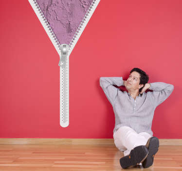 Adesivo muro cerniera 3D rosa - TenStickers