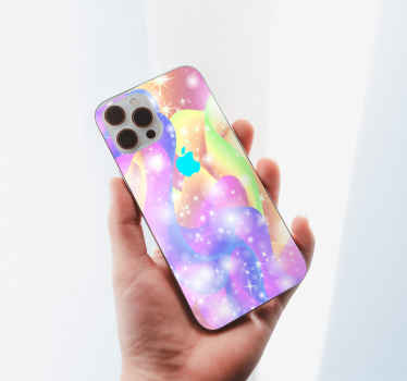 Pegatina iPhone ondas de colores brillantes - TenVinilo