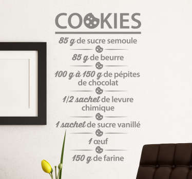 Sticker cuisine recette cookies - TenStickers