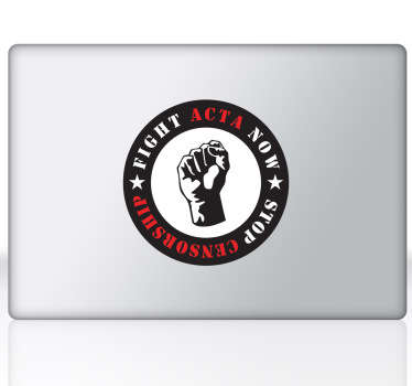 Fight ACTA Laptop Decal - TenStickers