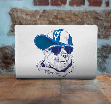 Cool berenportret laptop sticker - TenStickers