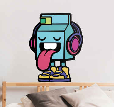 Autocolante urbano de graffiti personagem leitoso - um autocolante engraçado para crianças, adolescentes e qualquer pessoa que ame ilustrações de banda desenhada.