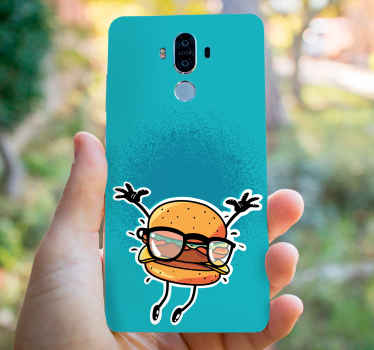 autocolante de huawei de desenho animado de hambúrguer de graffiti de queijo, vinil autocolante decorativo de capa de telefone divertido e interessante para adolescentes e todos que amam ilustrações engraçadas e cômicas