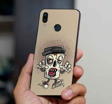 Sticker huawei Personaje de graffiti zombie de café - TenVinilo