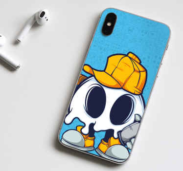 Pegatina iPhone personaje fantasma con sombrero - TenVinilo