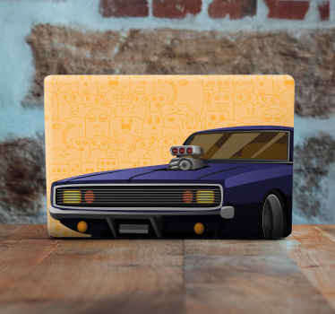 Adesivo per laptop muscle car dei cartoni animati - TenStickers