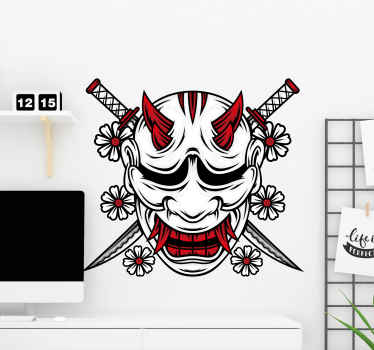 Samurai mask design politics stickers - TenStickers