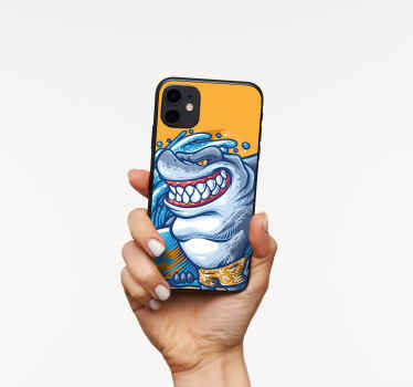 Szörfdeszka cápa rajzfilm iphone matrica - TenStickers