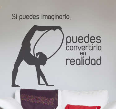 Vinilo decorativo gimnasta y texto - TenVinilo