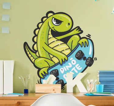 Skateboarding Dinosaur Character wall sticker - TenStickers