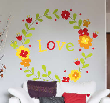 Sticker texte couronne love - TenStickers