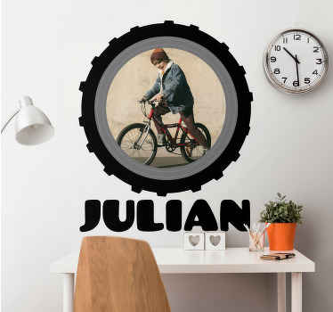 Naklejka Koło rowerowe ze zdjęciem - TenStickers