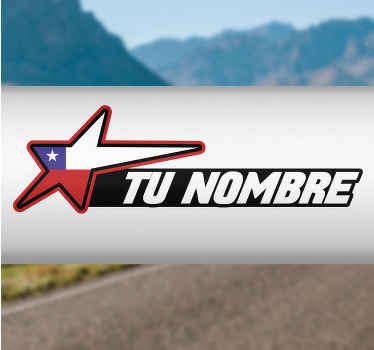 Adhesivo de vinilo para bicicleta con la bandera de chile con nombre personalizable para la decoración del cuadro de tu bicicleta, también ideal para decorar vehículo, moto y cualquier otra superficie