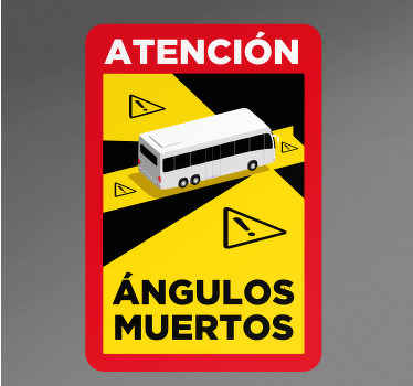 Señalética autoadhesiva "atencion puntos ciegos" - TenVinilo