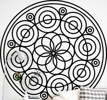 Intricate Circular Motif living room wall sticker - TenStickers