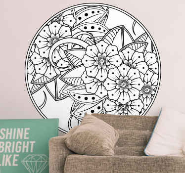 Lotus çiçeği deseni mandala tasarım etiketi - TenStickers