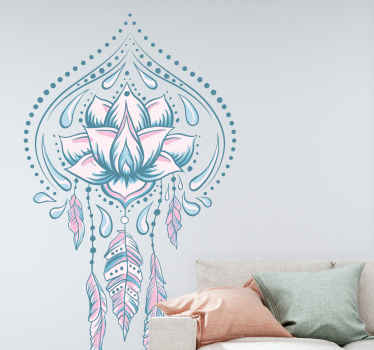 Vinilo naturaleza decoración floral de loto - TenVinilo