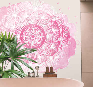 Abstrakte Deko-Aufkleber Aquarell rosa blumen realistisches manda - TenStickers