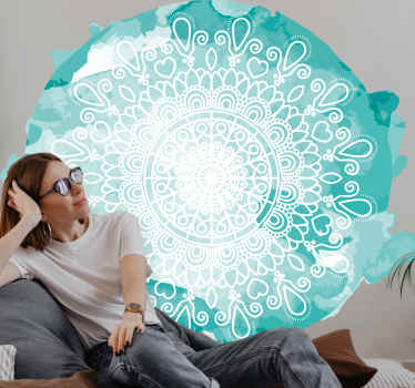 Akvarelli sininen taiteellinen Abstrakti tarra - Tenstickers