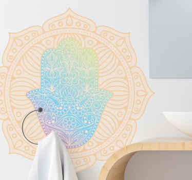 Ruka s oční a mandala abstraktní nástěnná samolepka - TenStickers