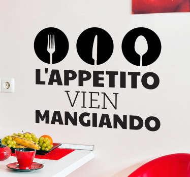 Sticker decorativo vien mangiando - TenStickers