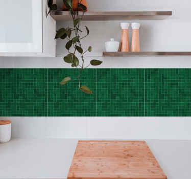 Geometric green motif tile sticker - TenStickers