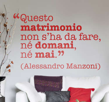 Sticker decorativo frase matrimonio - TenStickers