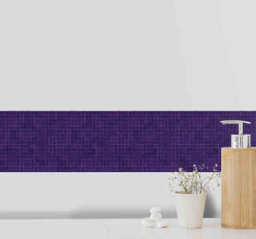 Abstract purple mosaic tile sticker - TenStickers
