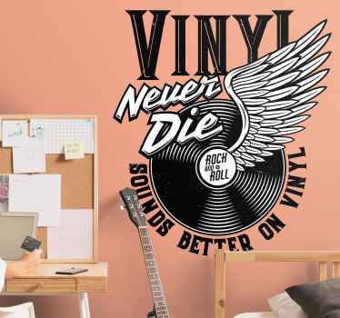 Adesivo Rock ala in vinile con citazione - TenStickers