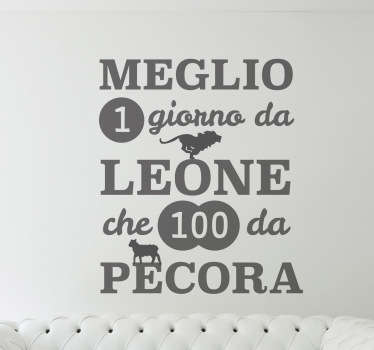 Sticker decorativo giorno da leone - TenStickers