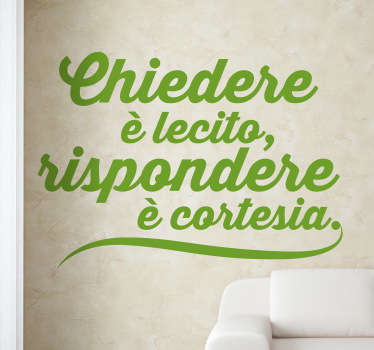 Sticker decorativo proverbio chiedere - TenStickers