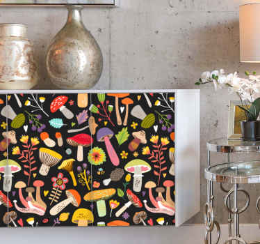 Naklejka na meble Jesienny wzór grzybów - TenStickers