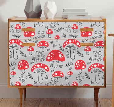 Gri mobilya üzerinde klasik mantar çıkartması - TenStickers