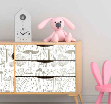 αυτοκόλλητο έπιπλα εκτύπωση δάσους μανιταριών - TenStickers