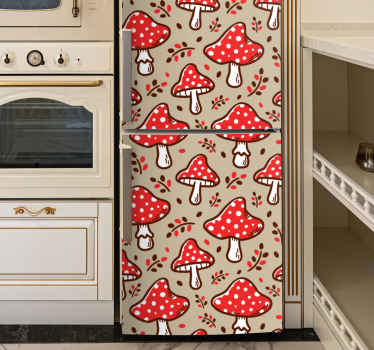 Tyypillisiä sieniä beigellä taustalla Jääkaappitarra - Tenstickers