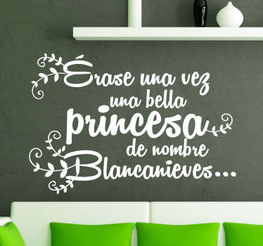 Vinilo texto introduccion Blancanieves - TenVinilo