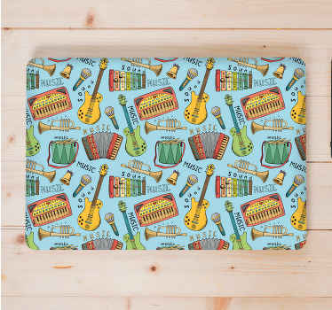 βαμμένα μουσικά όργανα μοτίβα δέρματα φορητού υπολογιστή - TenStickers