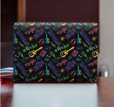 Colorful Music Symbols laptop skin - TenStickers