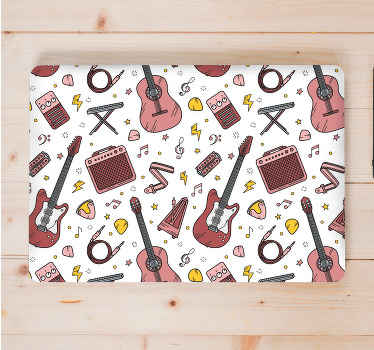 Guitar and Music Elements laptop skin - TenStickers