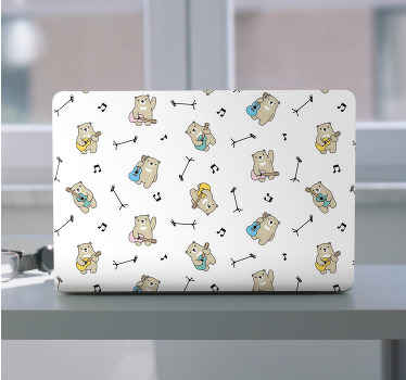 Vzor kytara teddy kreslený kůže na notebook - TenStickers