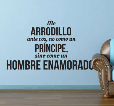 Vinilo decorativo frase hombre enamorado - TenVinilo