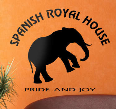 Seinätarrat - inspiroinut espanjalainen monarkia tyypillisellä lauseella juan carlos "ylpeys ja ilo", mukaan lukien norsu.