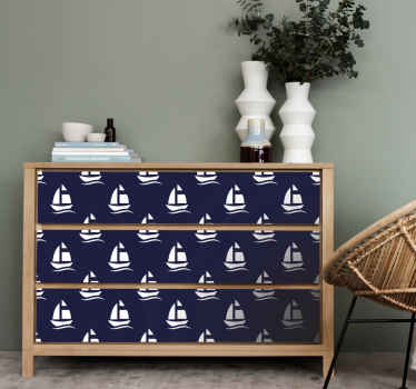 Naklejka na meble Granatowy wzór morski - TenStickers