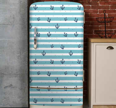 Anchor Striped Pattern fridge sticker - TenStickers