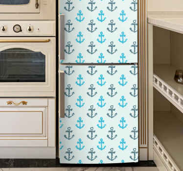 Anchors Pattern Design fridge sticker - TenStickers