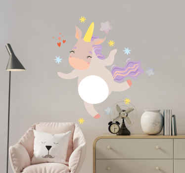 Sticker illustration licorne grise dansant - TenStickers