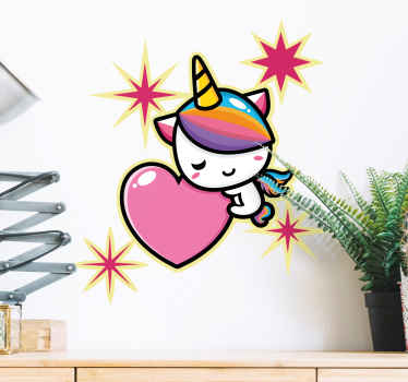 Sticker pégase coloré avec des étoiles - TenStickers