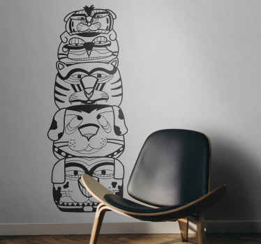 Sticker mural totem indien - TenStickers