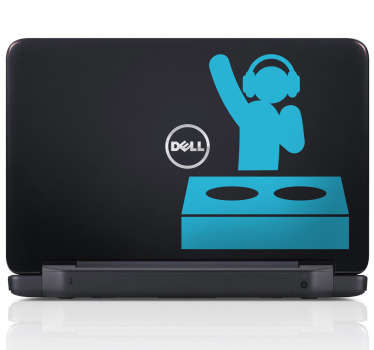 Sticker ordinateur portable dj pictogramme - TenStickers