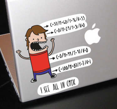 I SEE ALL IN CMYK laptop sticker - TenStickers